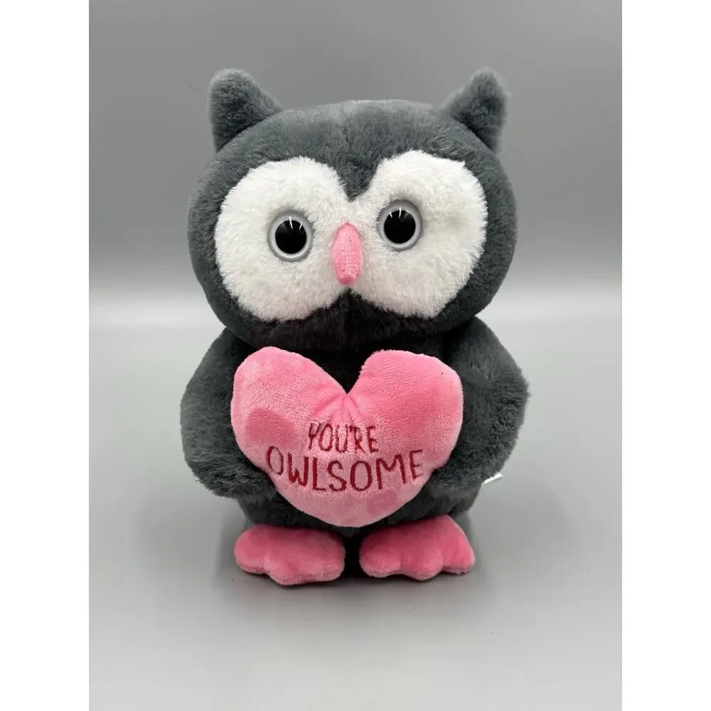Adorable Owl Plush Holding Pillow You’re Owlsome 9” Stuffed Animal Wild Hippo